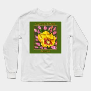 Yellow cactus flower from the state of Arizona Long Sleeve T-Shirt